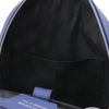Internal Pocket View Of The Dark Blue Soft Leather Backpack