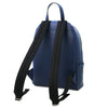 Rear View Of The Dark Blue Soft Leather Backpack