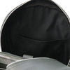 Internal Pocket View Of The Grey Soft Leather Backpack