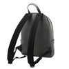 Rear View Of The Grey Soft Leather Backpack