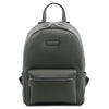 Front View Of The Grey Soft Leather Backpack