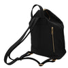 Rear View Of The Black Soft Leather Backpack The Makes Up The Soft Leather Backpack and Wallet Set