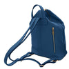 Rear View Of The Denim Soft Leather Backpack The Makes Up The Soft Leather Backpack and Wallet Set