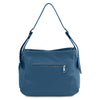 Rear View Of The Blue Soft Leather Handbag