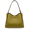 Rear View Of The Green Soft Leather Handbag