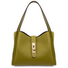 Front View Of The Green  Soft Leather Handbag