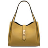 Front View Of The Pastel Yellow Soft Leather Handbag