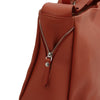 Close Up Side View Of The Terracotta Soft Leather Handbag