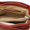 Internal Pocket View Of The Terracotta Soft Leather Handbag