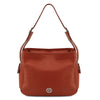 Front View Of The Terracotta Soft Leather Handbag