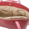 Internal Pocket View Of The Pink Soft Leather Shopper Bag