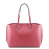 Rear View Of The Pink Soft Leather Shopper Bag