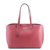 Front View Of The Pink Soft Leather Shopper Bag
