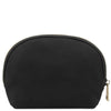 Rear View Of The Black Soft Leather Toiletry Case