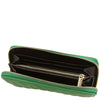 Internal Pocket View Of The Green Soft Leather Wallet