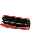 Internal Pocket View Of The Lipstick Red Soft Leather Wallet