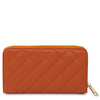 Rear View Of The Orange Soft Leather Wallet