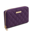 Angled View Of The Purple Soft Leather Wallet