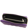 Internal Pocket View Of The Purple Soft Leather Wallet