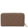 Rear View Of The Taupe Soft Leather Wallet