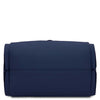 Underneath View Of The Dark Blue Soft Leather Handbag 