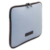 Luxury Soft Leather Tablet Case in Light Blue pebbled leather with zipper closure and sleek design.