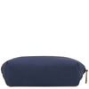 Underneath View Of The Dark Blue Soft Leather Toiletry Case