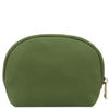 Rear View Of The Green Soft Leather Toiletry Case