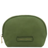 Front View Of The Green Soft Leather Toiletry Case