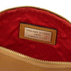 Internal Compartment View Of The Natural Soft Leather Toiletry Case Associated With The Natural Leather Shoulder bag and Soft Leather Toiletry Case