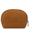 Rear View Of The Natural Soft Leather Toiletry Case