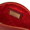 Internal Compartment View Of The Red Soft Leather Toiletry Case