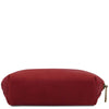 Underneath View Of The Red Soft Leather Toiletry Case
