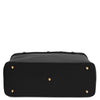 Underneath View Of The Black Structured Leather Tote Bag