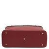 Underneath View Of The Bordeaux Structured Leather Tote Bag