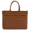 Rear View Of The Cognac Structured Leather Tote Bag