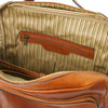 Internal Zip Pocket View Of The Natural Stylish Laptop Backpack