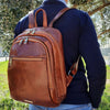 Man Posing With The Honey Stylish Leather Backpack