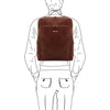 Man Posing With The Brown Stylish Laptop Backpack