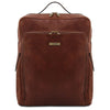 Front View Of The Brown Stylish Laptop Backpack