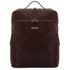 Front View Of The Dark Brown Stylish Laptop Backpack
