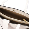 Internal Zipped Compartment View Of The Beige Tote Bag