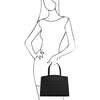 Woman Posing With The Black Tote Bag