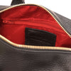 Internal Zip Pocket View Of The Black Tote Handbag