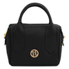 Front View Of The Black Tote Handbag