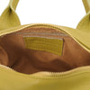 Internal Zip Pocket View Of The Green Tote Handbag