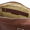 Internal Zip Pocket View Of The Coffee Business Laptop Bag