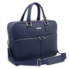Angled View Of The Dark Blue Business Laptop Bag