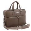 Angled View Of The Dark Taupe Business Laptop Bag