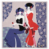 Front View Of The Blue Two Ladies and Flowers - 6 pack